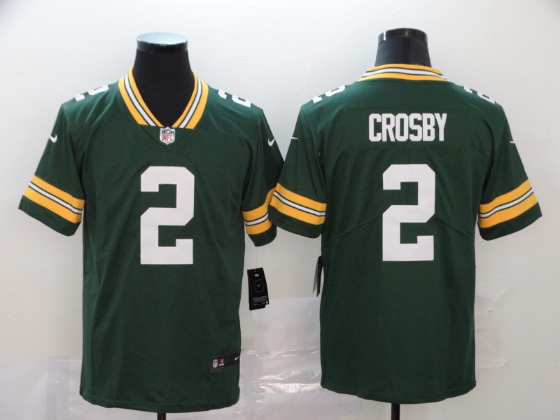 NFL Green Bay Packers #2 Crosby Green Vapor Limited Jersey