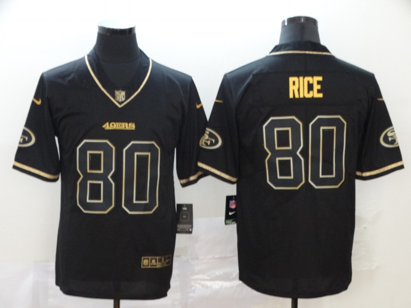 NFL San Francisco 49ers #80 Rice Black Gold Limited Jersey