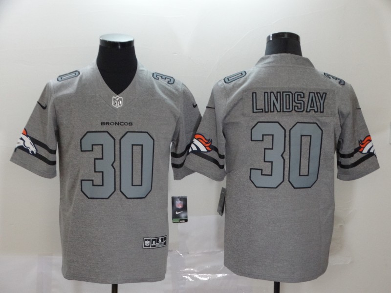 NFL Denver Broncos #30 Lindsay Throwback Grey Jersey