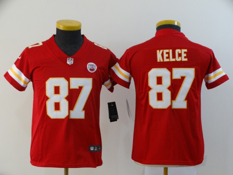 NFL Kansas City Chiefs #87 Kelce Red Vapor Limited Kids Jersey 