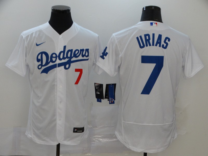 Nike MLB Los Angeles Dodgers #7 Urias White Elite Jersey