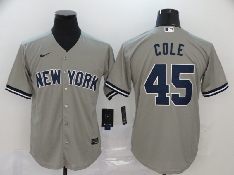Nike MLB New York Yankees #45 Cole Grey Game Jersey