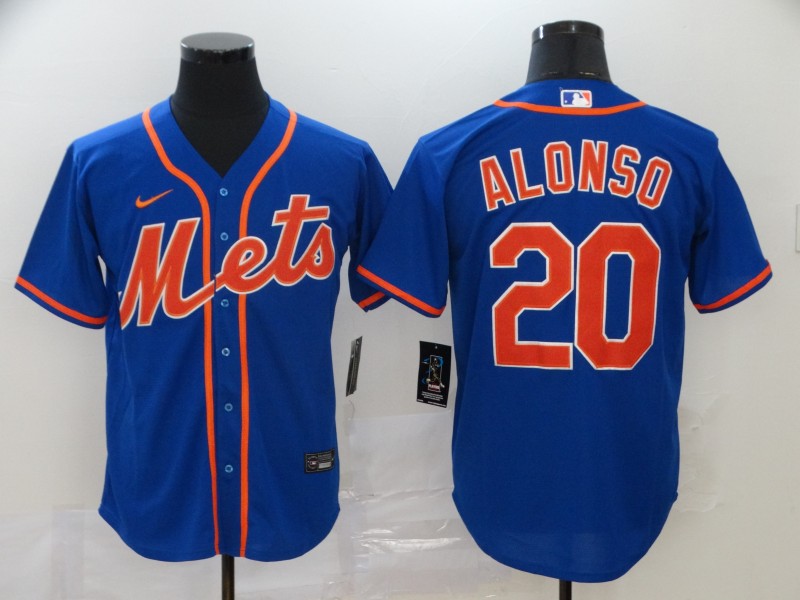 Nike MLB New York Mets #20 Alonso Blue Game Jersey