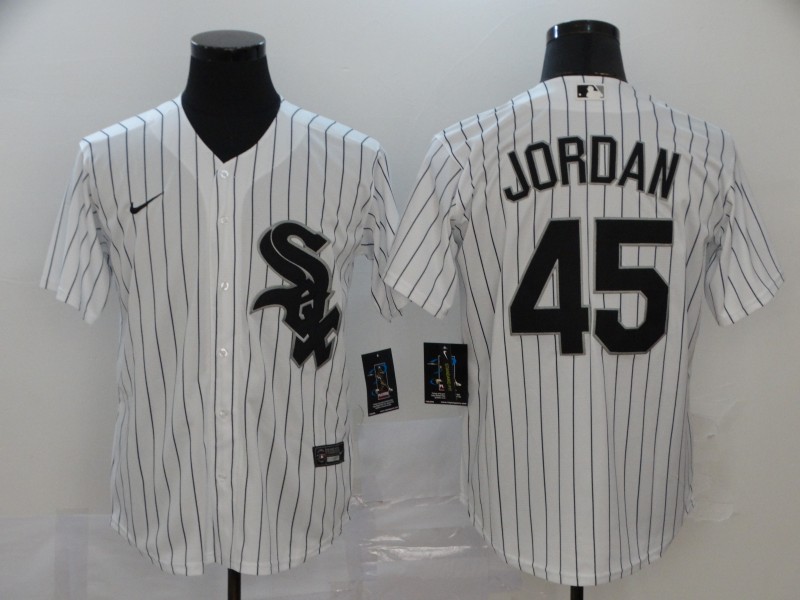 Nike MLB Chicago White Sox #45 Jordan White Game Jersey