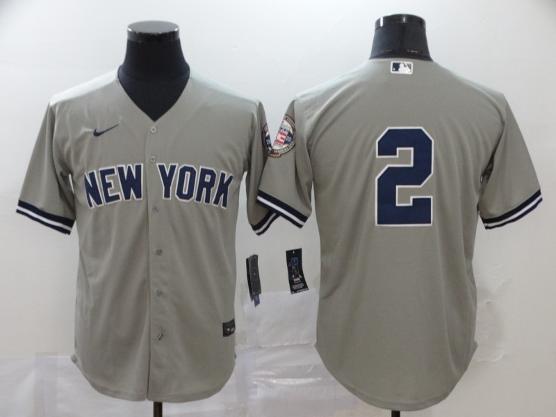 Nike MLB New York Yankees #2 Grey Game Jersey