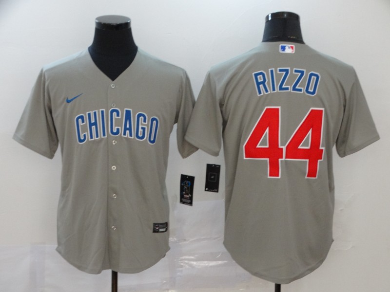 Nike MLB Chicago Cubs #44 Rizzo Grey Game Jersey