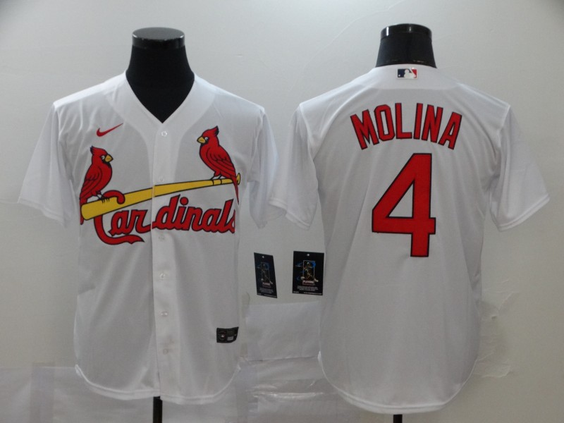 Nike MLB St. Louis Cardinals #4 Molina White Game Jersey
