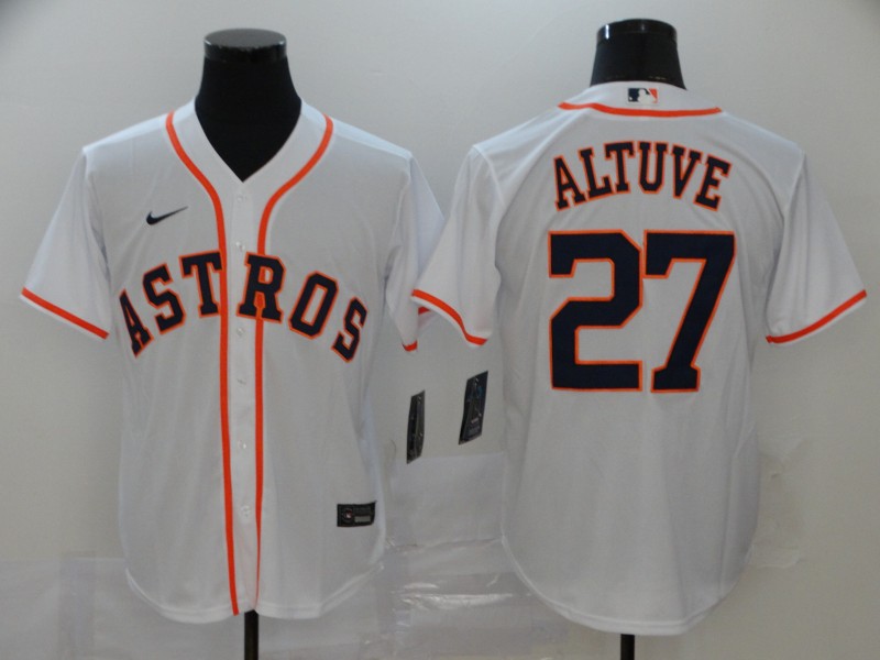 Nike MLB Houston Astros #27 Altuve White Game Jersey