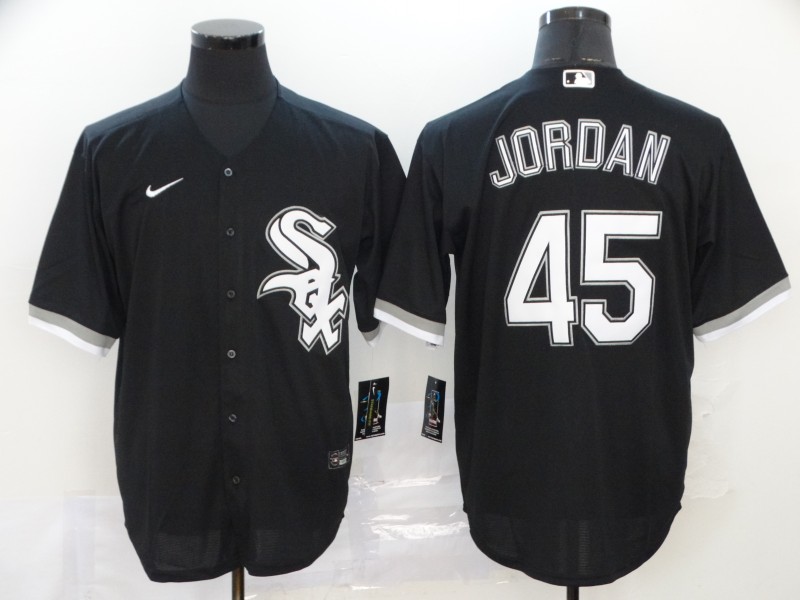 Nike MLB Chicago White Sox #45 Jordan Black Elite Jersey