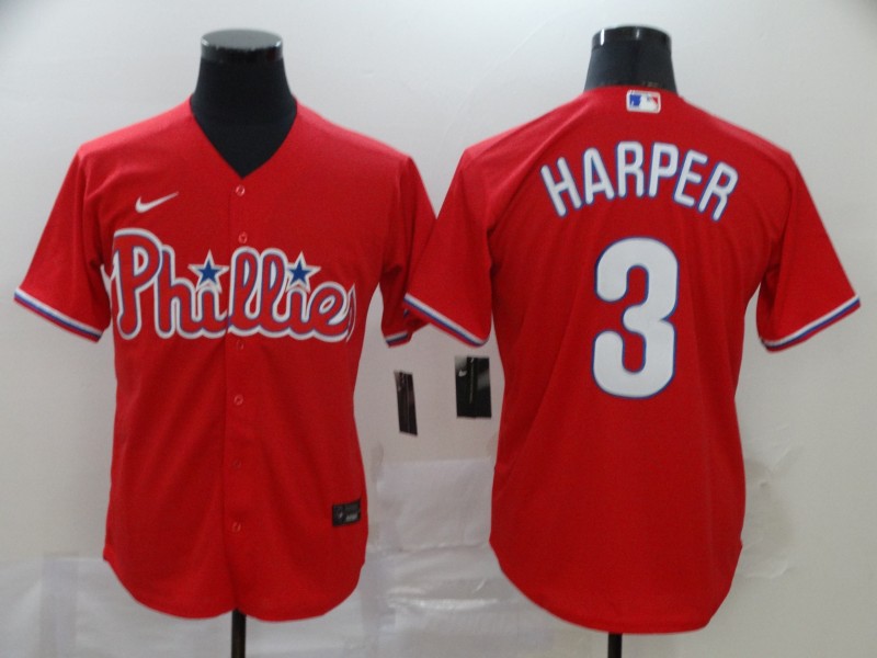 Nike MLB Philadelphia Phillies #3 Harpen Red Elite Jersey