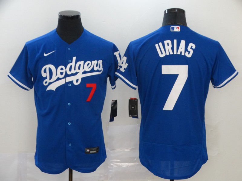 Nike MLB Los Angeles Dodgers #7 Urias Blue Elite Jersey