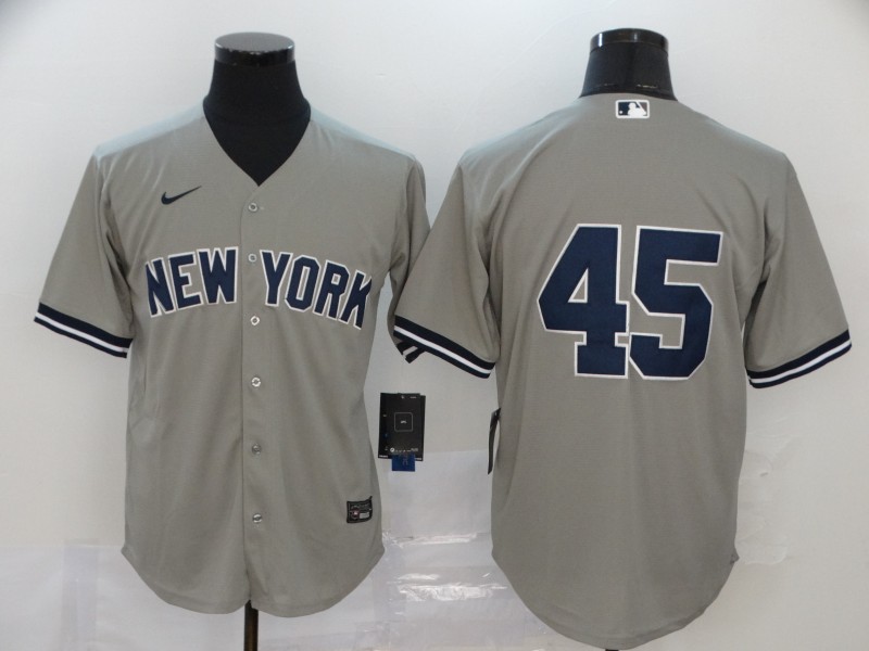 Nike MLB New York Yankees #45 Grey Game Jersey