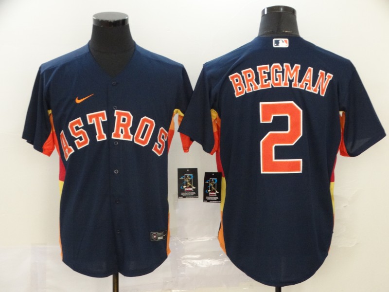 Nike MLB Houston Astros #2 Bregman Blue Game Jersey