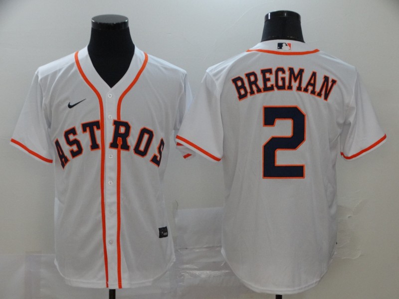 Nike MLB Houston Astros #2 Bregman White Game Jersey