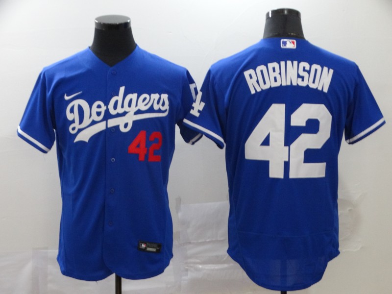 Nike MLB Los Angeles Dodgers #42 Robinson Blue Elite Jersey