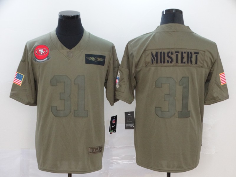 NFL San Francisco 49ers #31 Mostert Salute to Service Jersey