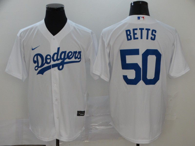 Nike MLB Los Angeles Dodgers #50 Betts White Elite Jersey