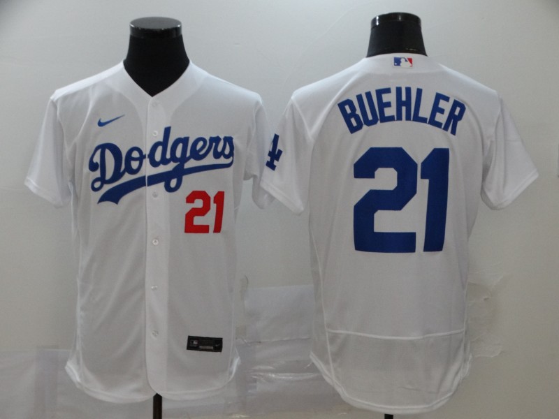 Nike MLB Los Angeles Dodgers #21 Bueler White Elite Jersey