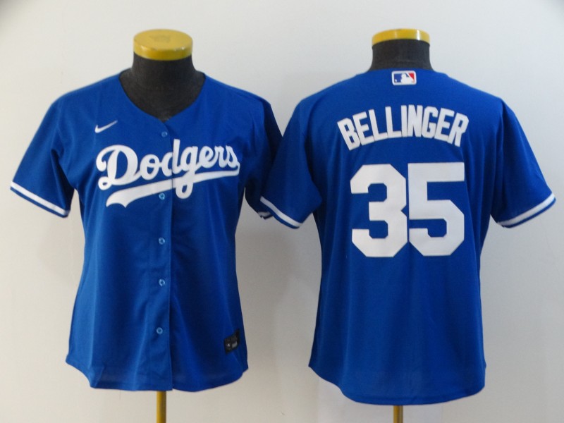 Nike MLB Los Angeles Dodgers #35 Bellinger Blue Women Jersey