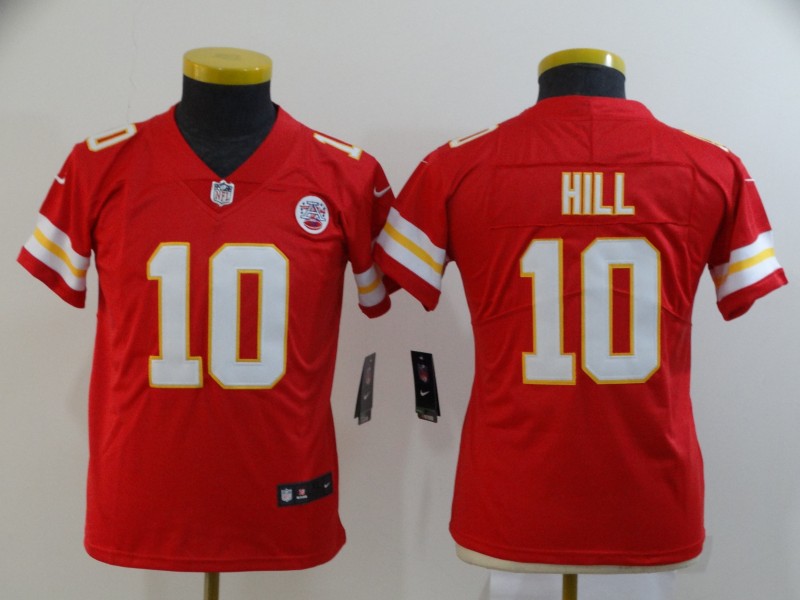Kids NFL Kansas City Chiefs #10 Hill Red Vapor Limited Jersey