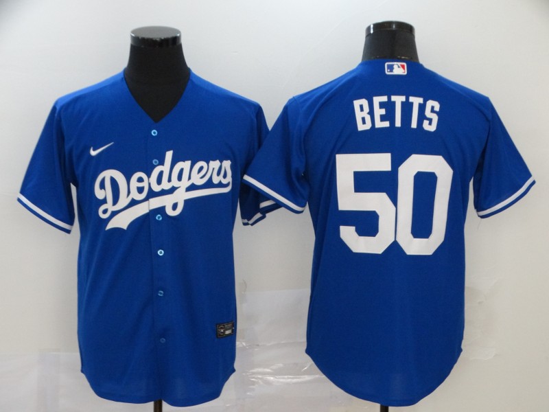 Nike MLB Los Angeles Dodgers #50 Betts Blue Elite Jersey