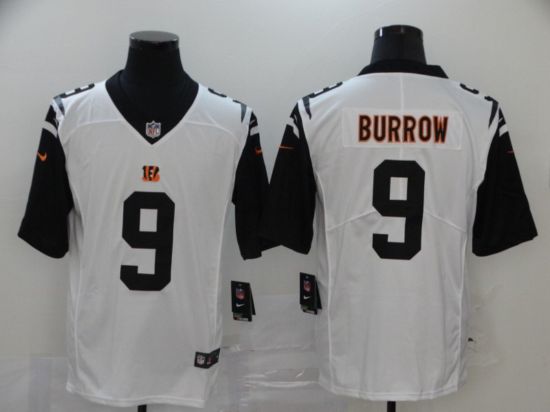 NFL Cincinnati Bengals #9 Burrow White Color Rush Jersey