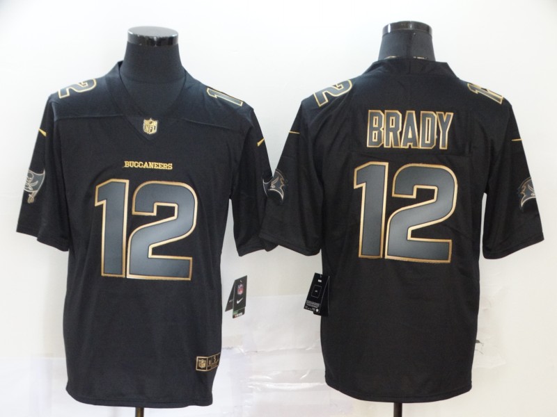 NFL Tampa Bay Buccaneers #12 Brady Black Gold Limited Jersey