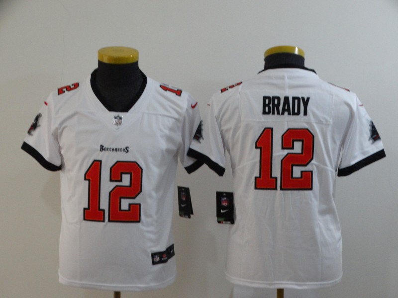 Kids Tampa Bay Buccaneers #12 Brady White Limited Jersey