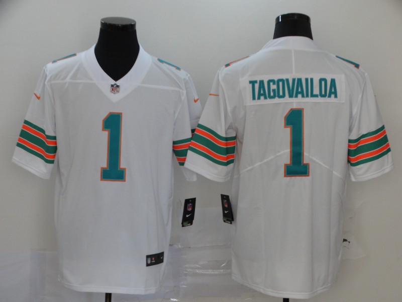 NFL Miami Dolphins #1 Tagovailoa White Color Rush Limited Jersey