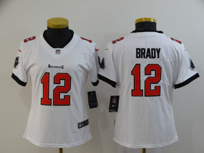 Womens Tampa Bay Buccaneers #12 Brady New White Limited Jersey