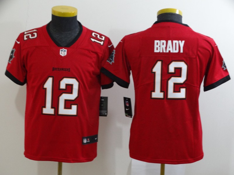 Kids Tampa Bay Buccaneers #12 Brady Red Limited Jersey