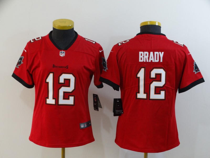 Womens Tampa Bay Buccaneers #12 Brady New Red Limited Jersey