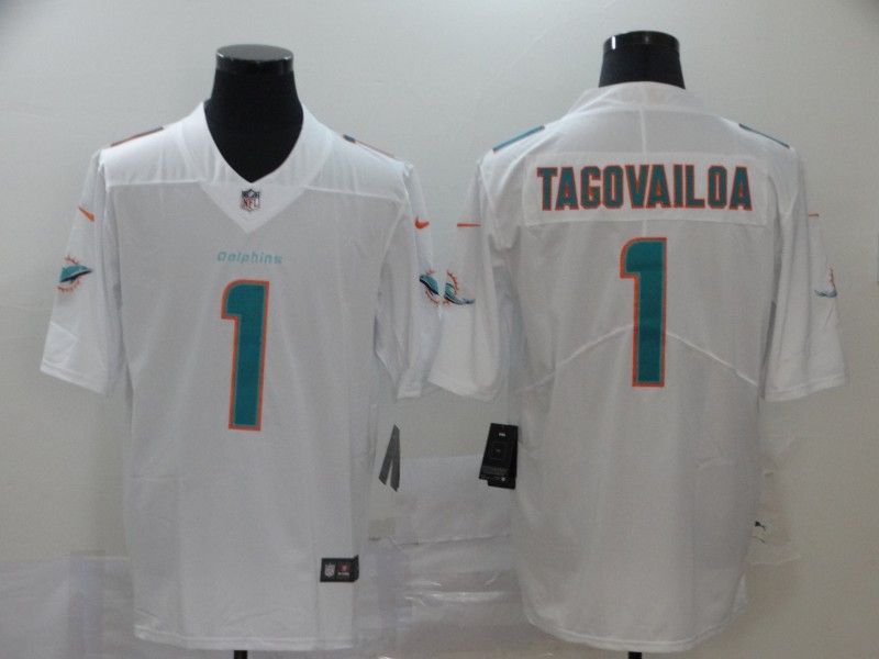 NFL Miami Dolphins #1 Tagovailoa White  Vapor Limited Jersey