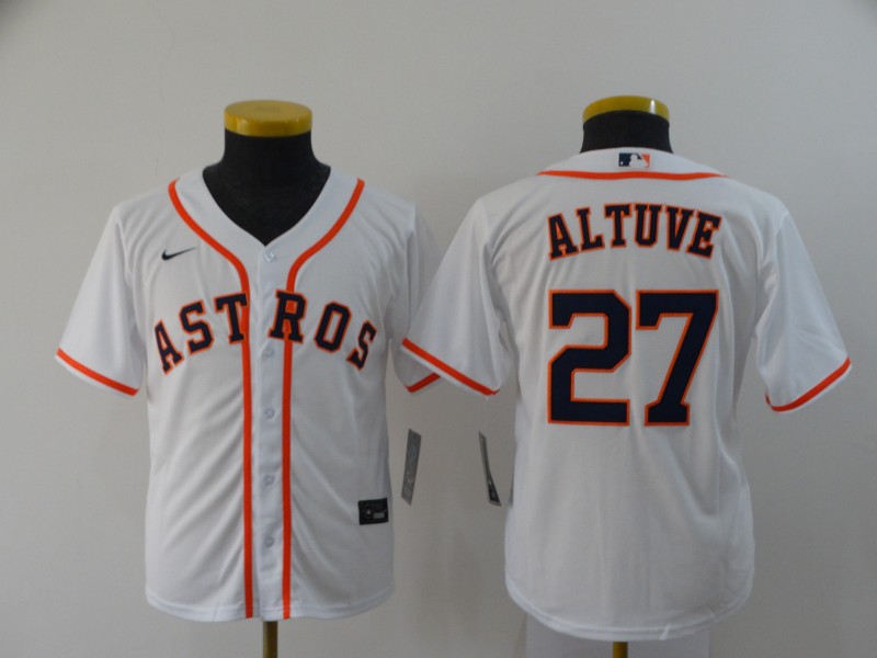 Nike MLB Houston Astros #27 Altuve White Kids Jersey