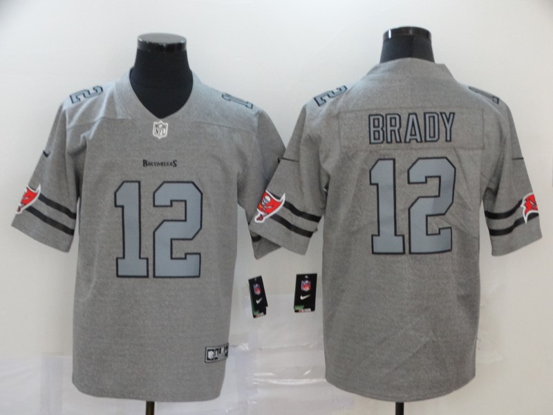 NFL Tampa Bay Buccaneers #12 Brady Grey Limited Jersey