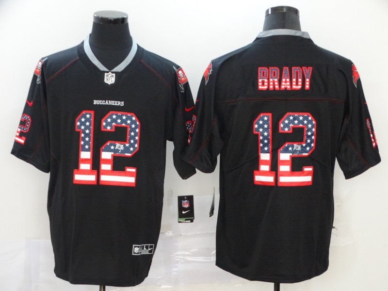 NFL Tampa Bay Buccaneers #12 Brady Black USA Flag Limited Jersey