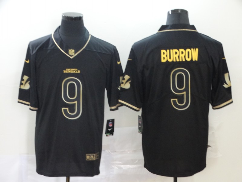 NFL Cincinnati Bengals #9 Burrow Black Gold Limited Jersey