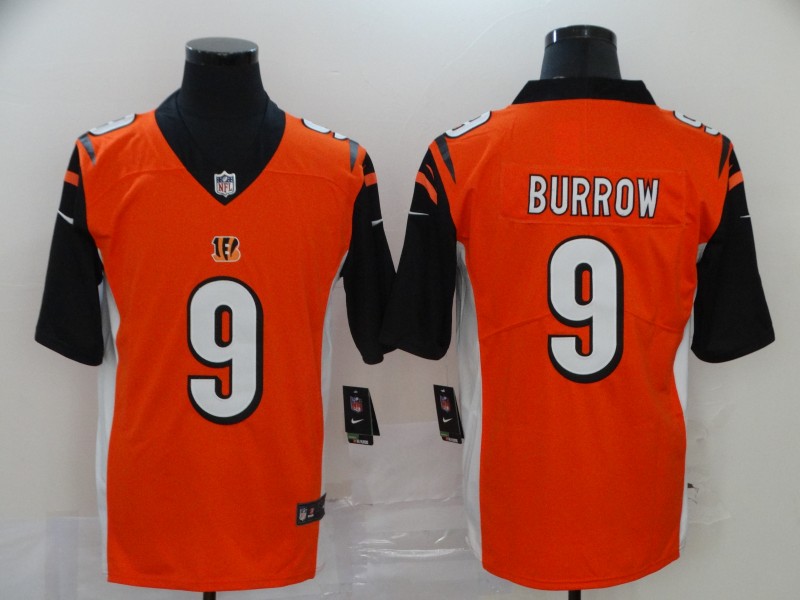 NFL Cincinnati Bengals #9 Burrow Orange Vapor Limited Jersey