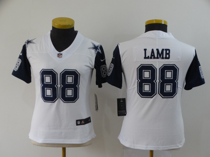 Womens NFL Dallas Cowboys #88 Lamb White Jersey
