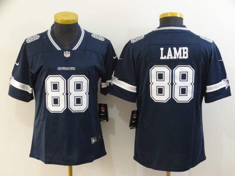 Womens NFL Dallas Cowboys #88 Lamb Blue Limited Jersey