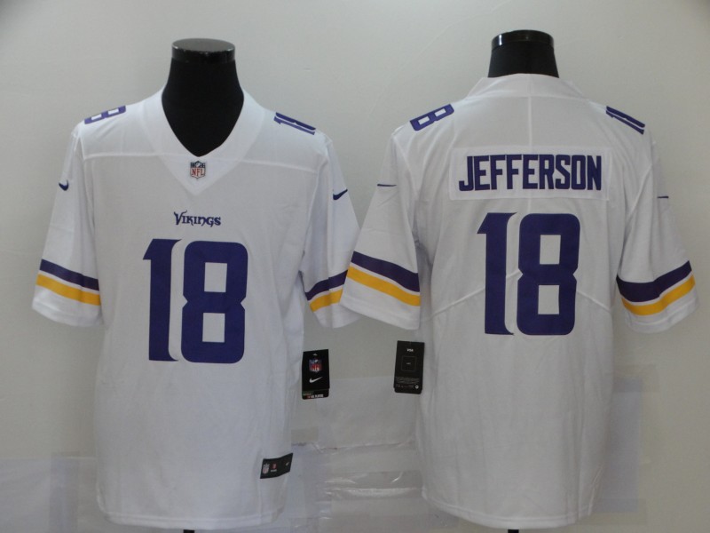 NFL Minnesota Vikings #18 Jefferson White Vapor Limited Jersey
