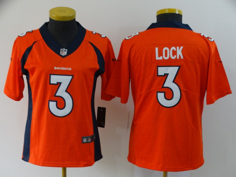 Womens NFL Denvor Broncos #3 Lock Orange Limited Jersey