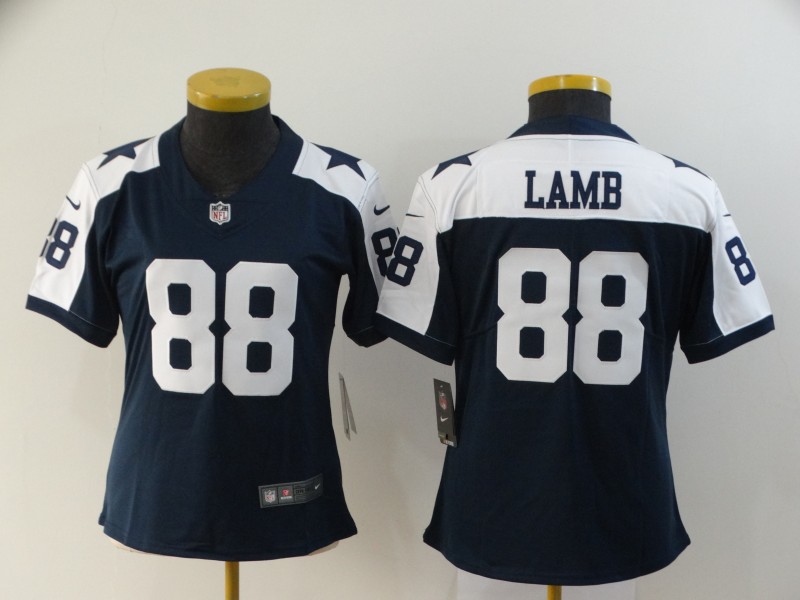 Womens NFL Dallas Cowboys #88 Lamb Blue Jersey