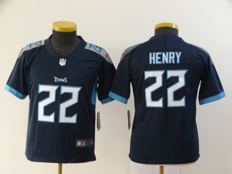 Kids NFL Tennessee Titans #22 Henry D.Blue Jersey