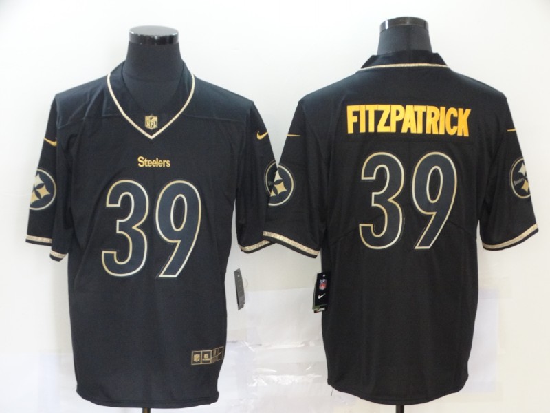 NFL Pittsburgh Steelers #39 Fitzpatrick Black Gold Limited Jersey