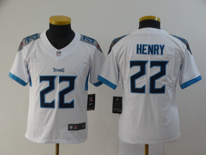 Kids NFL Tennessee Titans #22 Henry White Jersey