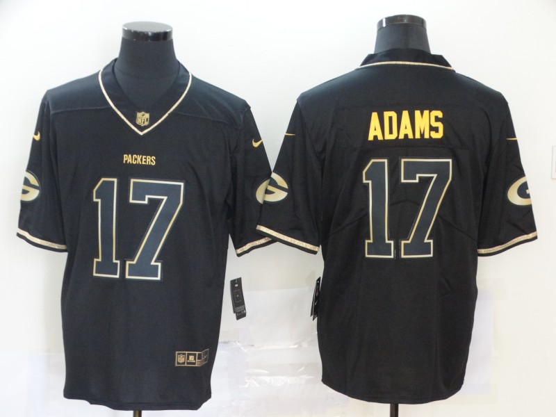 NFL Green Bay Packers #17 Adams Black Gold Limited Jersey
