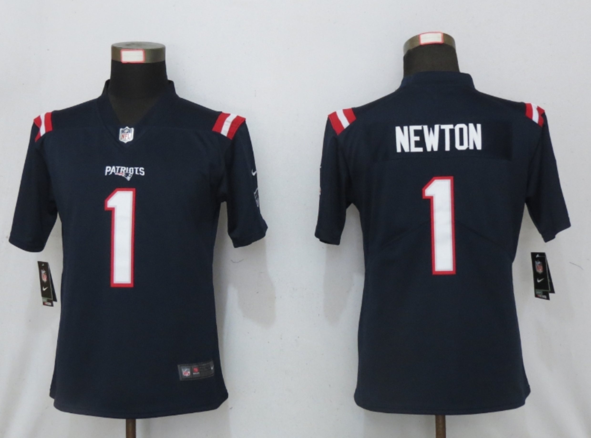 Women New Nike New England Patriots #1 Newton Blue Limited Jersey