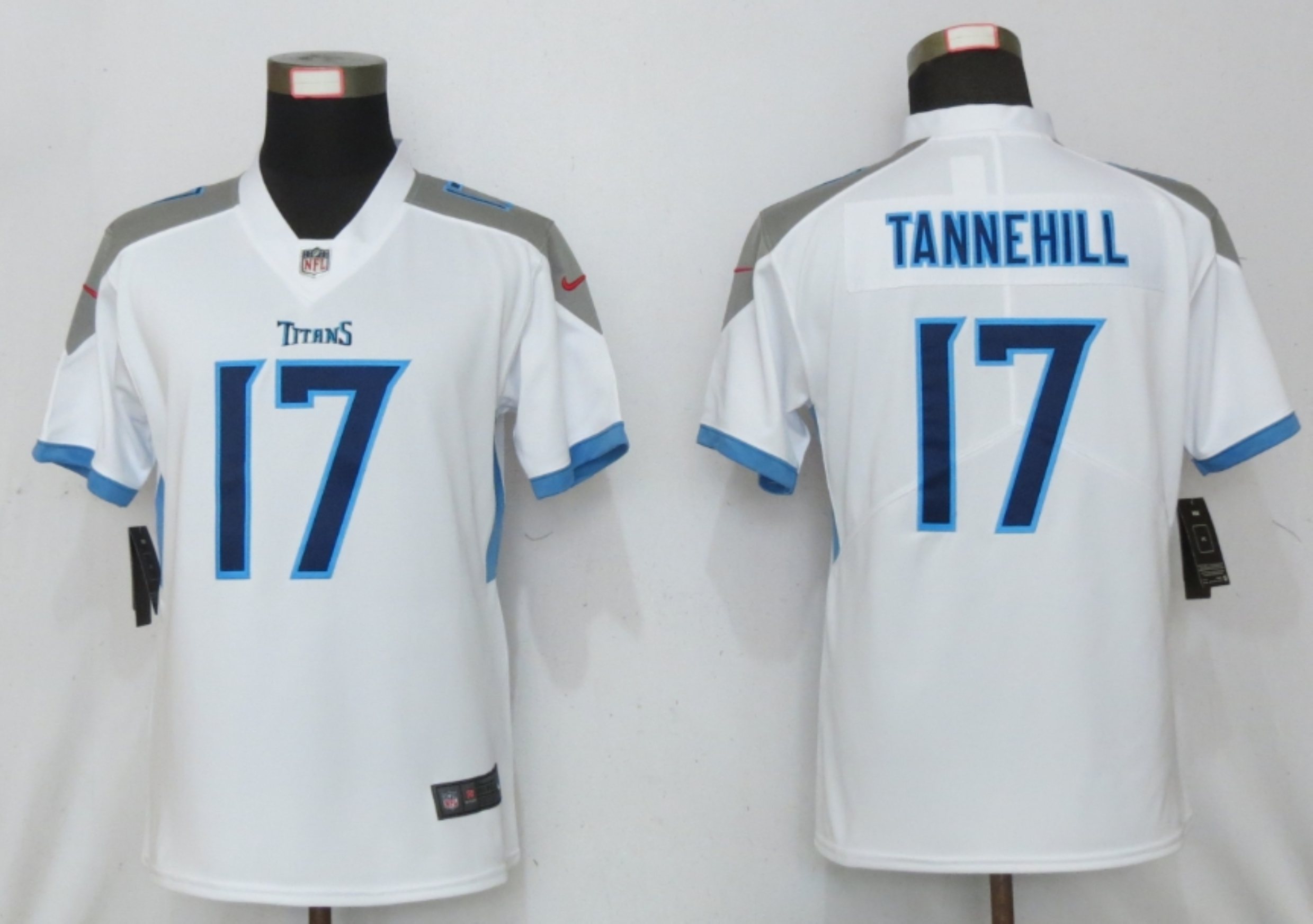 Women New Nike Tennessee Titans 17 Tannehill White 2020 Vapor Limited Jersey