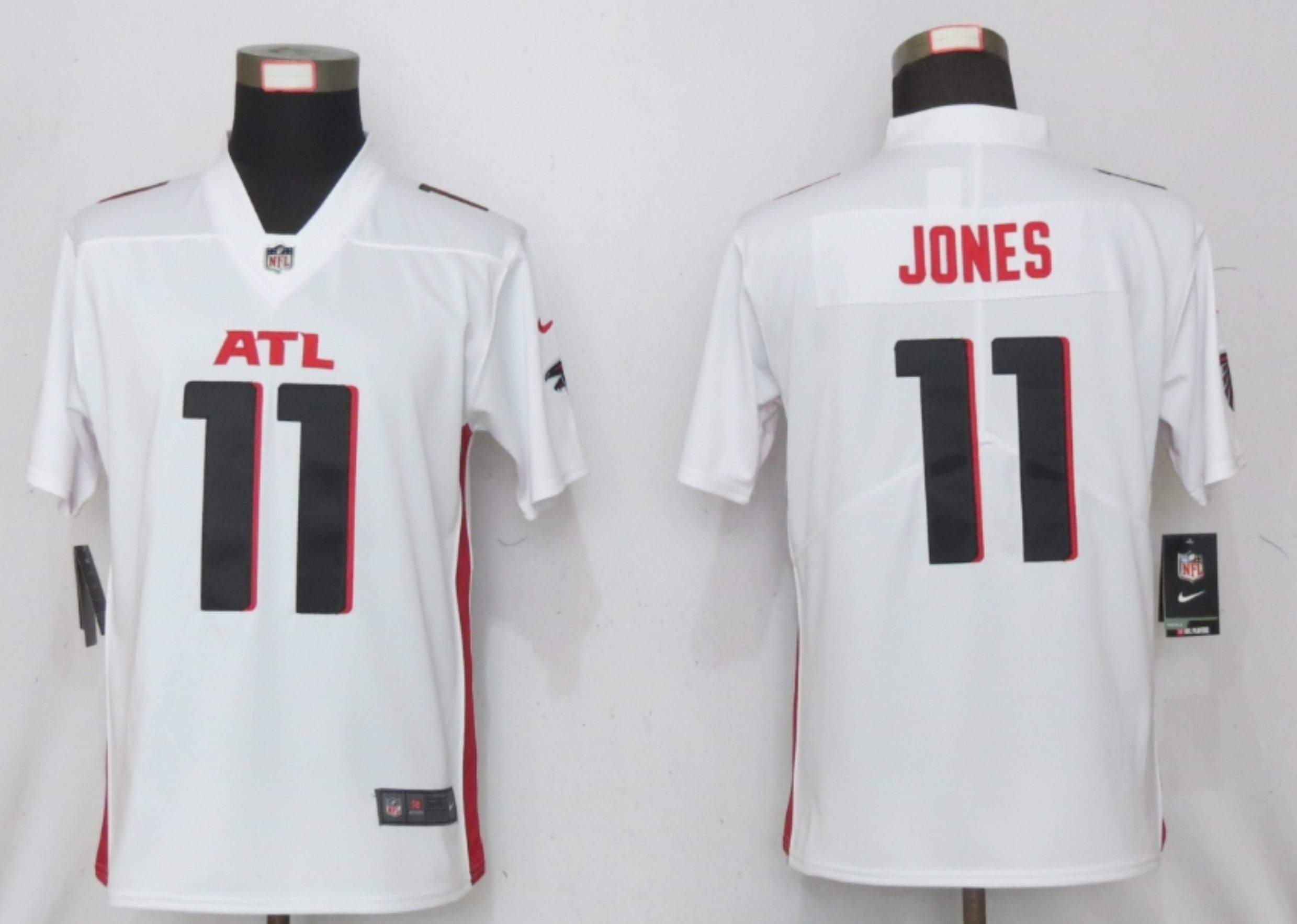 Women New Nike Atlanta Falcons 11 Jones White Limited Jersey